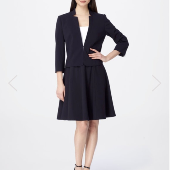TAHARI ASL PETITE SKIRT SUIT Star-Collar Two Piece